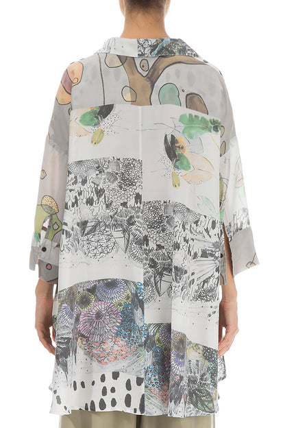 Hand Painted Silk Bamboo Shirt 2