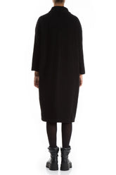 High Neck Black Jersey Cotton Dress 2