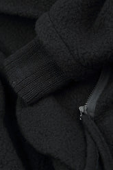 Hooded Black Plush Wool Cotton Zip Jacket 6