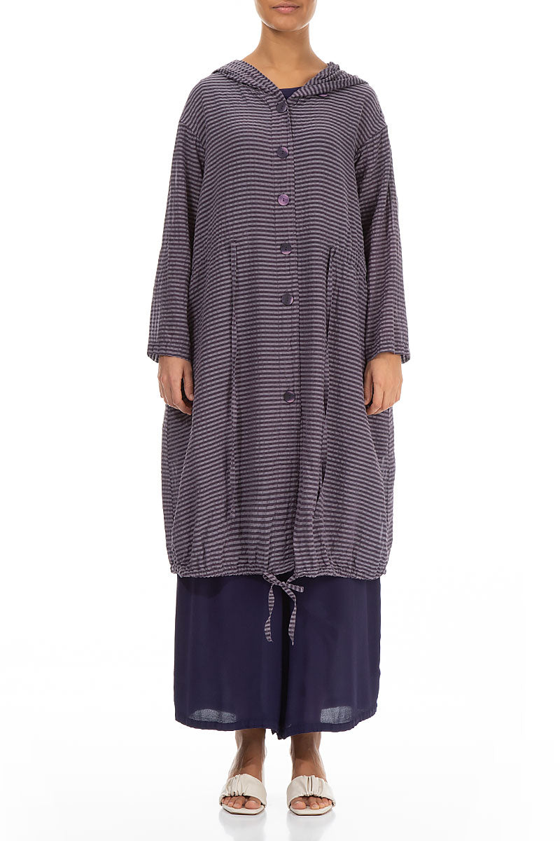 Hooded Amethyst Textured Silk Jacket 1