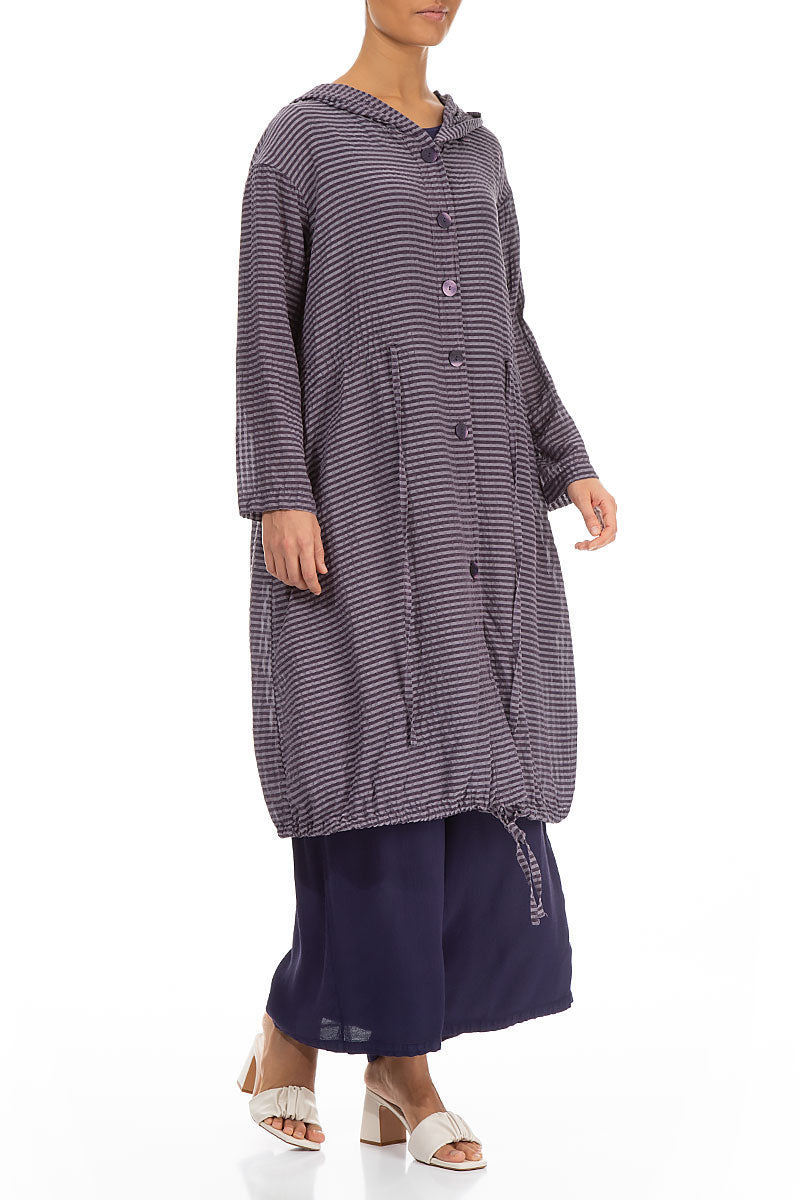 Hooded Amethyst Textured Silk Jacket 3