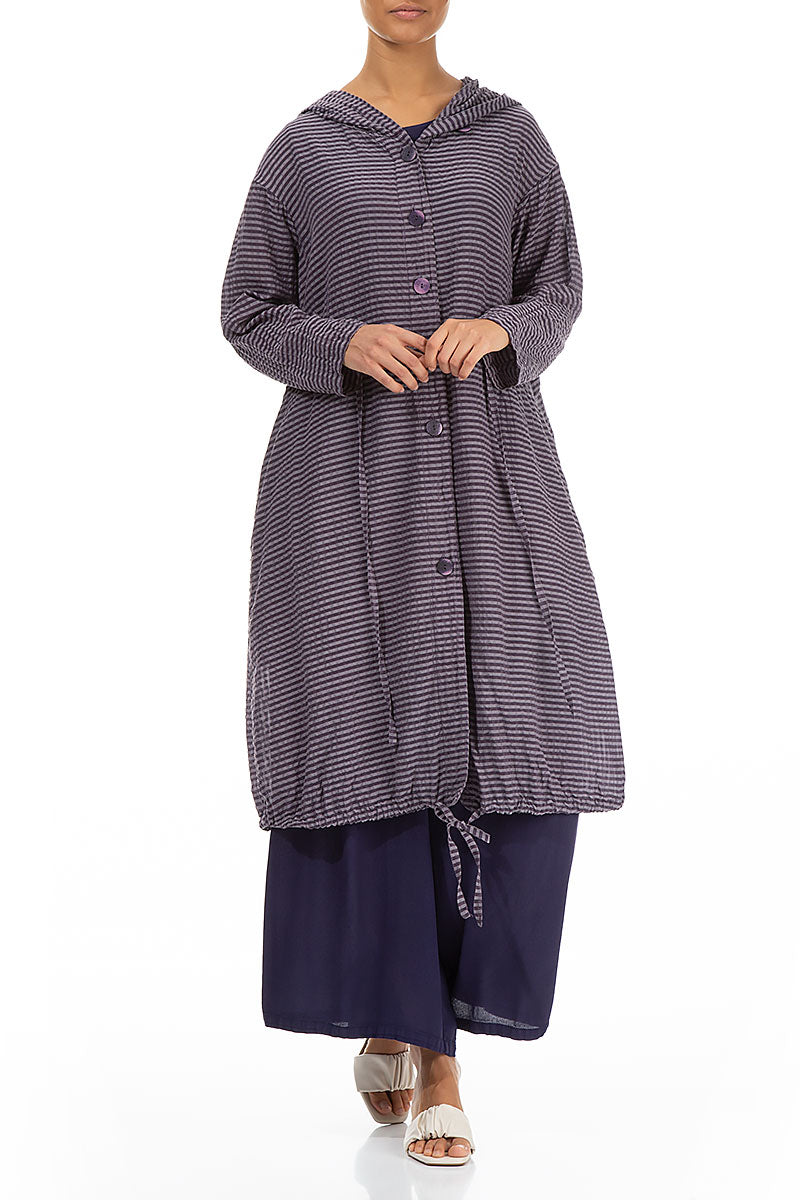 Hooded Amethyst Textured Silk Jacket 4
