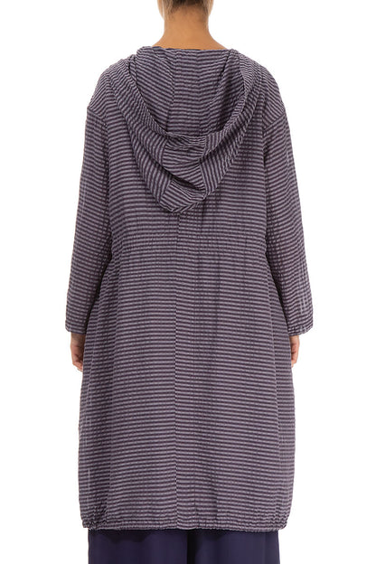 Hooded Amethyst Textured Silk Jacket 2