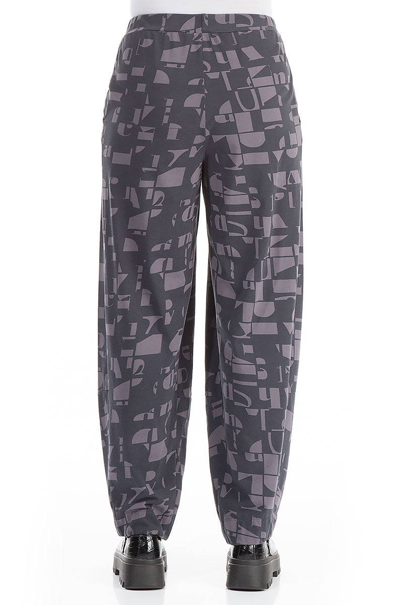 Loose Iron Letters Cotton Trousers 2