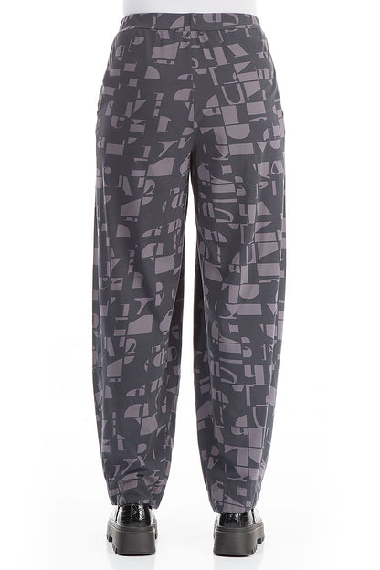 Loose Iron Letters Cotton Trousers 2