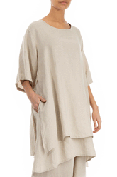 Layered Natural Linen Tunic 3