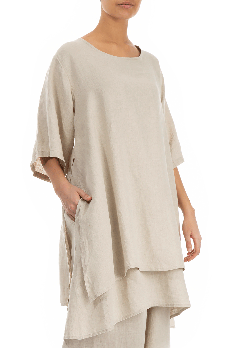 Layered Natural Linen Tunic 3