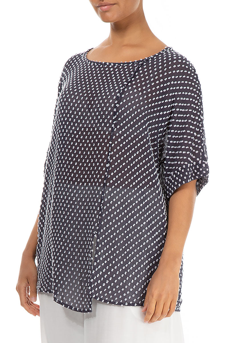 Amethyst Dotty Silk Blouse 3