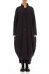 Long Balloon Grey Wavy Cotton Coat 1
