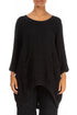 Longer Back Crinkled Black Silk Tunic 1