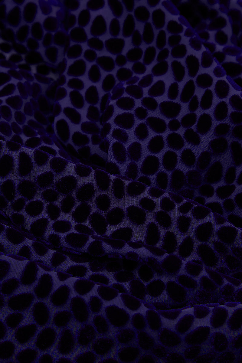 Longer Edge Devoré Dot Purple Silk Velvet Tunic 5
