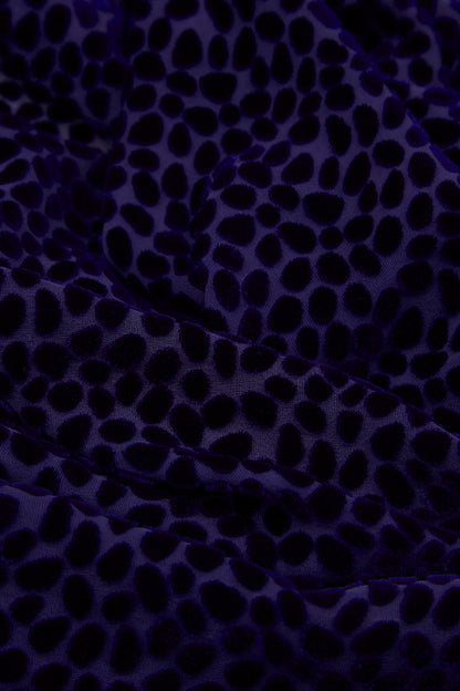 Longer Edge Devoré Dot Purple Silk Velvet Tunic 5