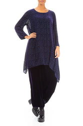 Longer Edge Devoré Dot Purple Silk Velvet Tunic 4