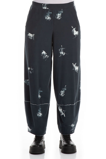 Loose Abstract Print Jersey Cotton Trousers 1