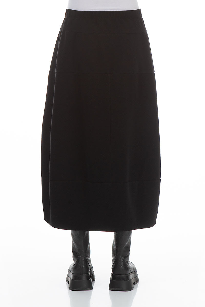 Loose Black Cotton Jersey Skirt 2