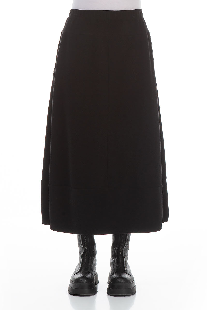 Loose Black Cotton Jersey Skirt 1