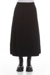 Loose Black Cotton Jersey Skirt 1