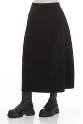 Loose Black Cotton Jersey Skirt 3