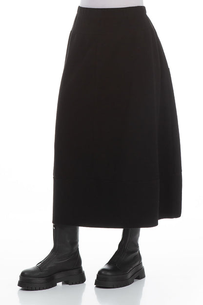 Loose Black Cotton Jersey Skirt 3