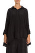 Loose Crinkled Black Silk Linen Shirt 1