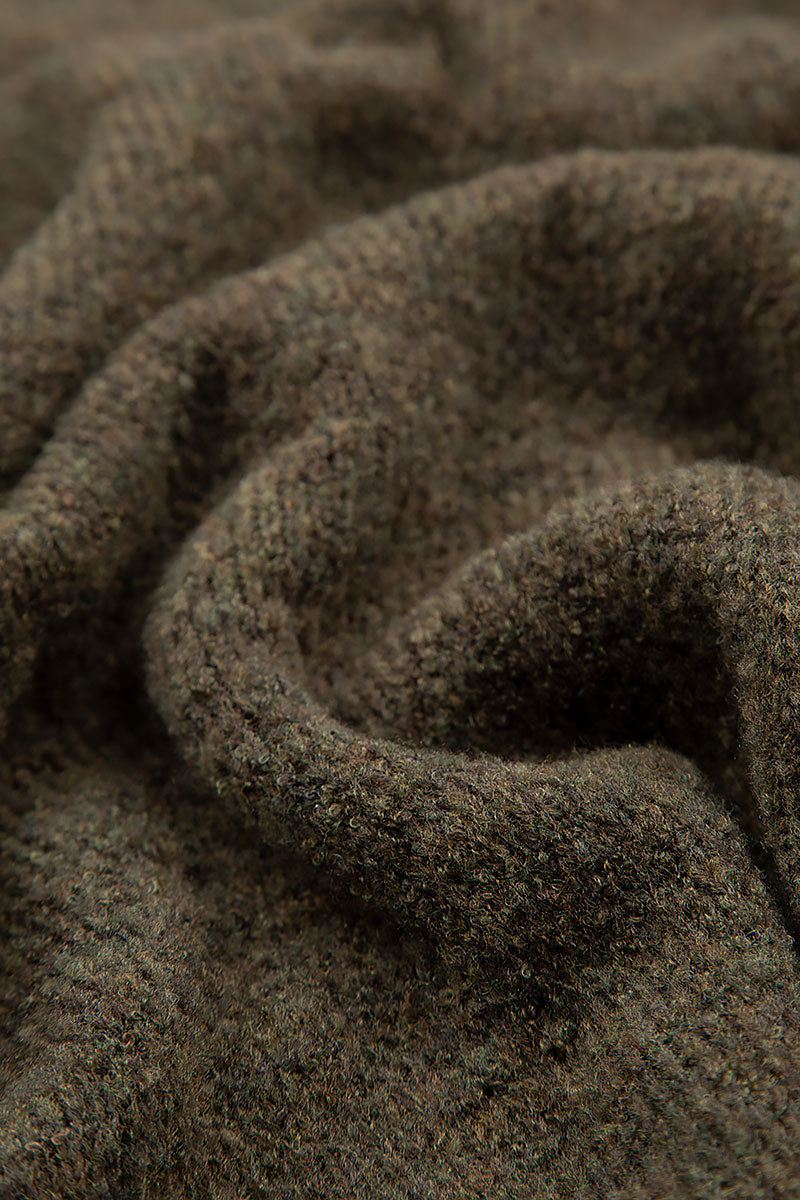 Loose Boxy Khaki Wool Cardigan 5