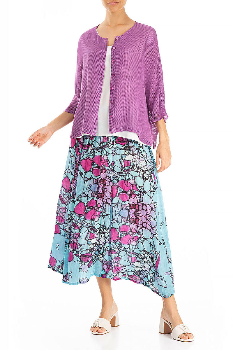 Crinkled Gemstone Silk Viscose Skirt 4