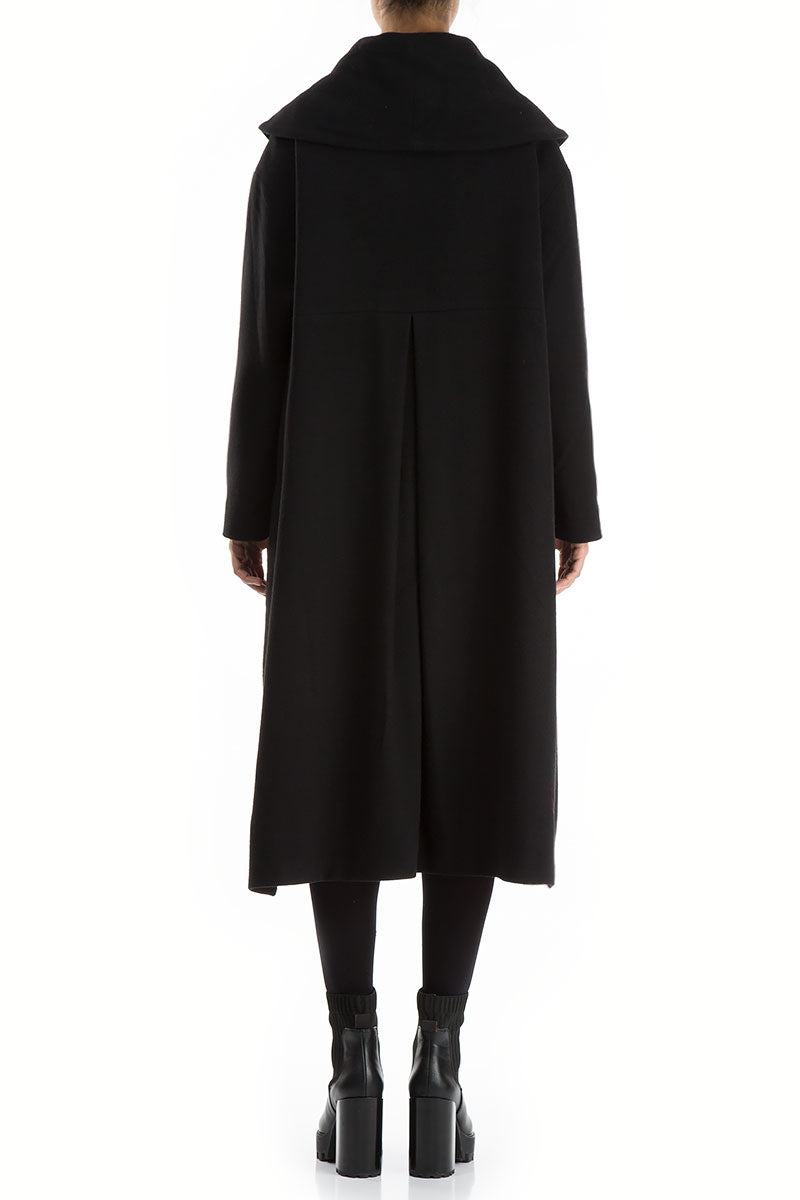 Black Light Wool Swing Coat 2
