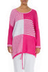 Loose Stripy White Pink Linen Jumper 1