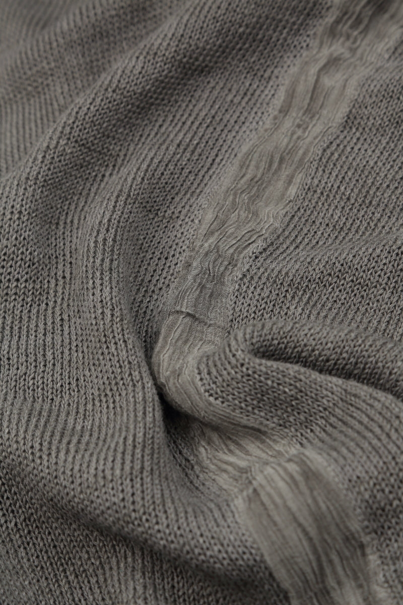 Loose Washed Effect Taupe Linen Jumper 5
