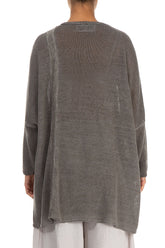 Loose Washed Effect Taupe Linen Jumper 2