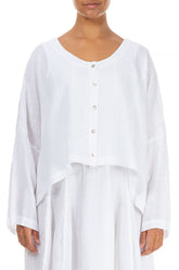 Loose White Linen Jacket 1