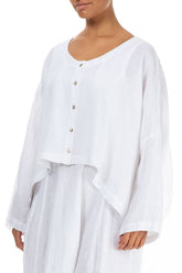 Loose White Linen Jacket 3
