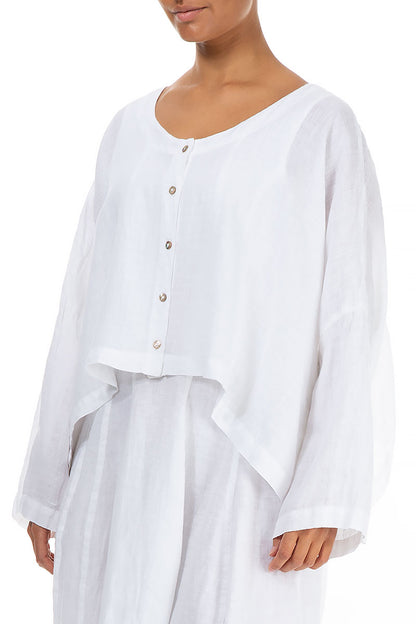 Loose White Linen Jacket 3