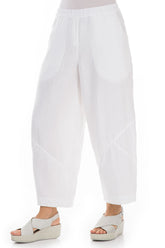 Loose Wider White Linen Trousers 3