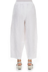 Loose Wider White Linen Trousers 2