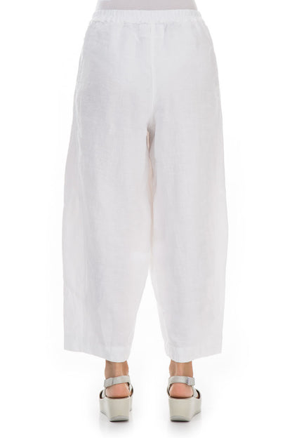 Loose Wider White Linen Trousers 2