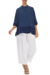 Loose Wider White Linen Trousers 4