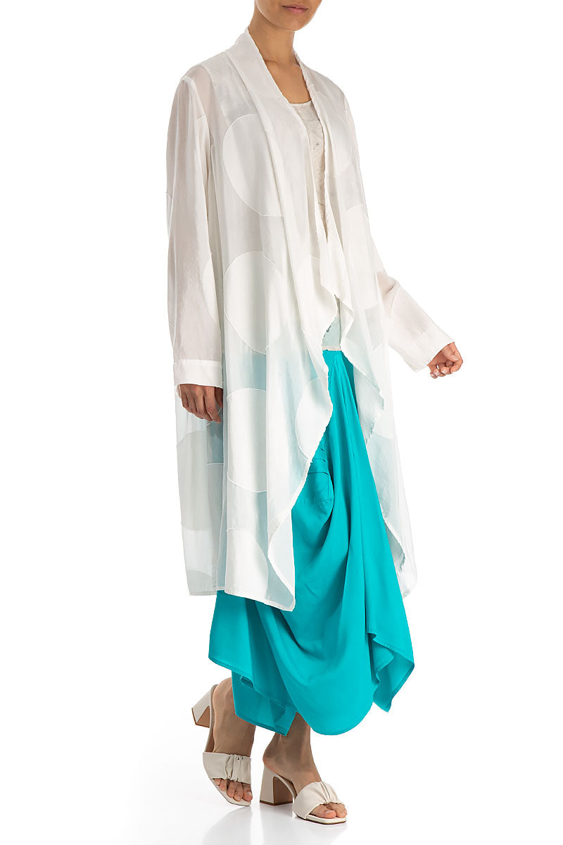Large Bubbles White Silk Cotton Waterfall Jacket 4