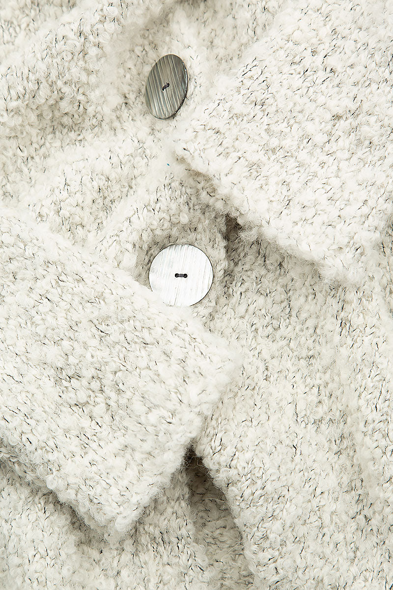 Mélange Ivory Alpaca Wool Cardigan 5