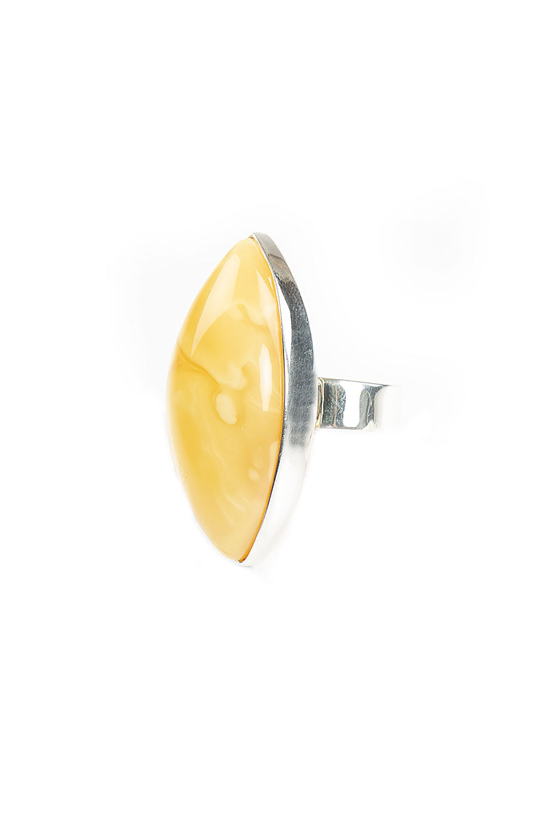 Marquise Yellow Amber Ring 1