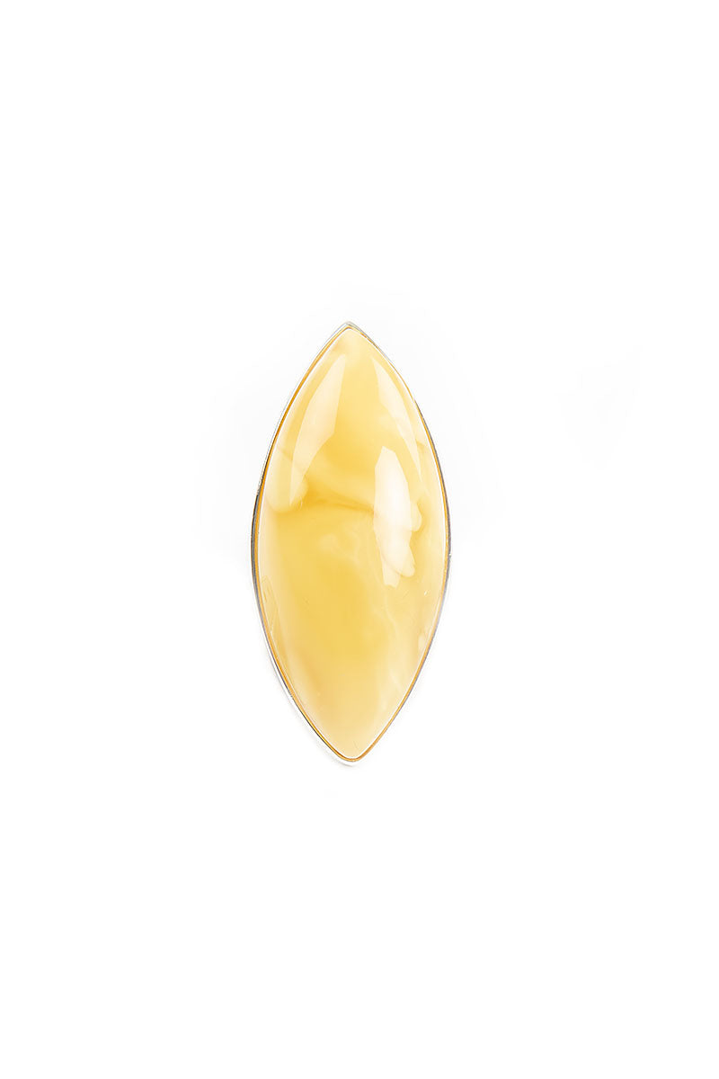 Marquise Yellow Amber Ring 2