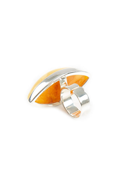 Marquise Yellow Amber Ring 4