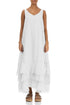 Maxi Pure White Gauze Linen Dress 1