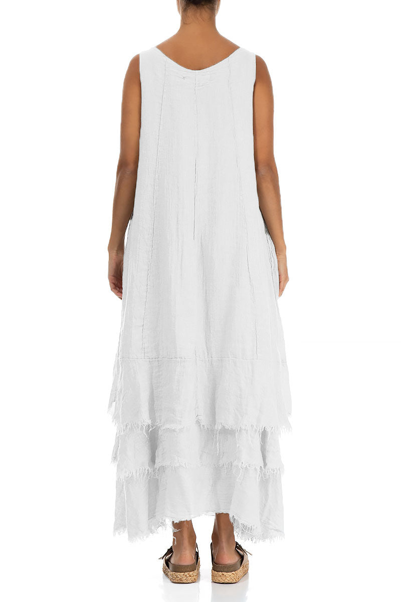 Maxi Pure White Gauze Linen Dress 2