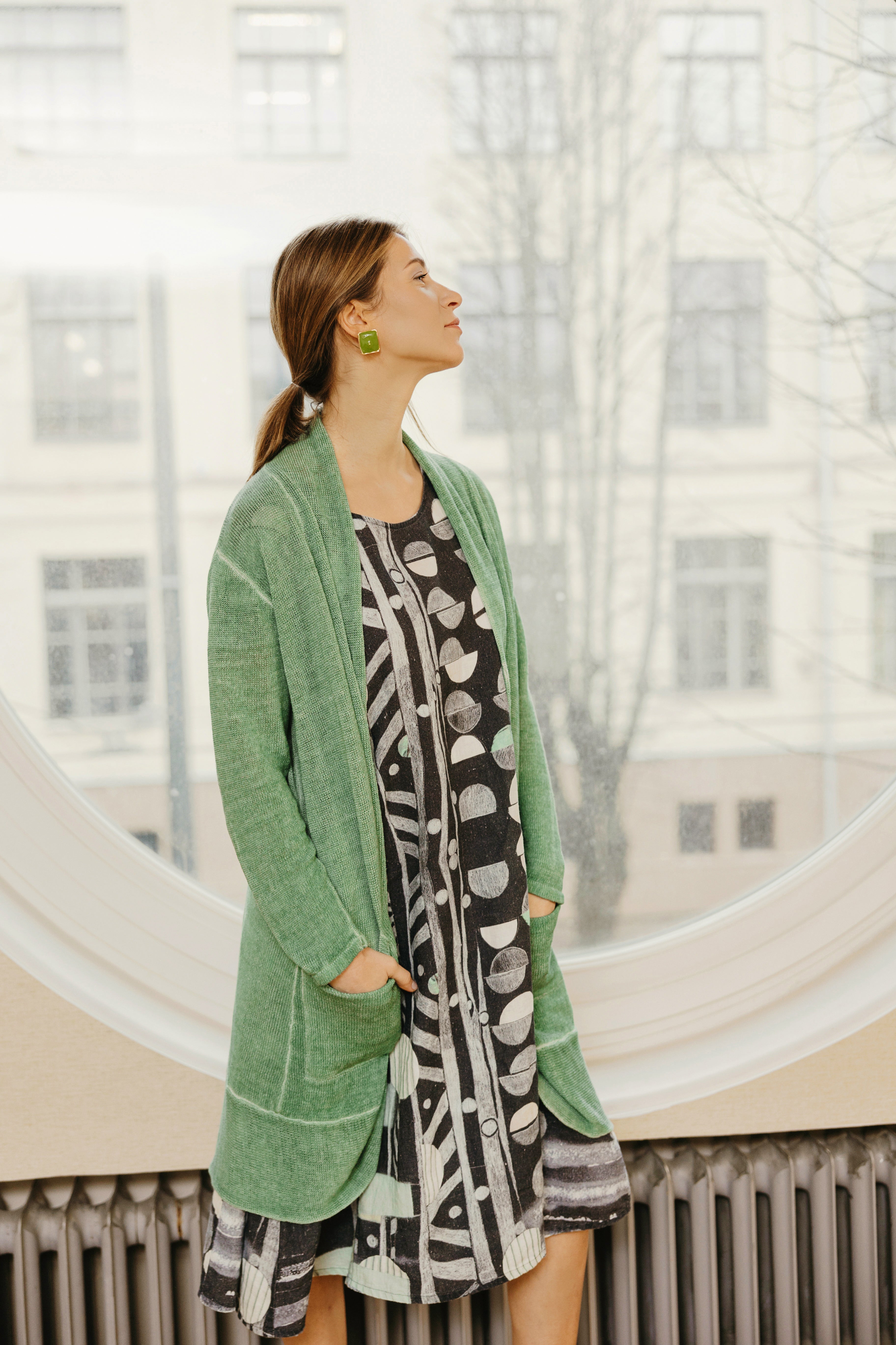 Midi A-line Moonlight Linen Dress 6