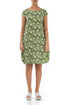 Midi Bubbles Printed Lime Linen Dress 1