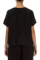Minimalist Black Linen Blouse 2