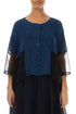Mixed Media Cobalt Blue Silk Mesh Jacket 1