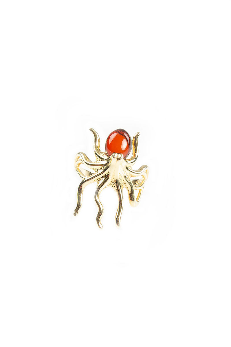 Octopus Amber Ring 3