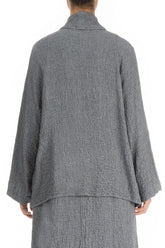 One Button Grey Wool Jacket 2